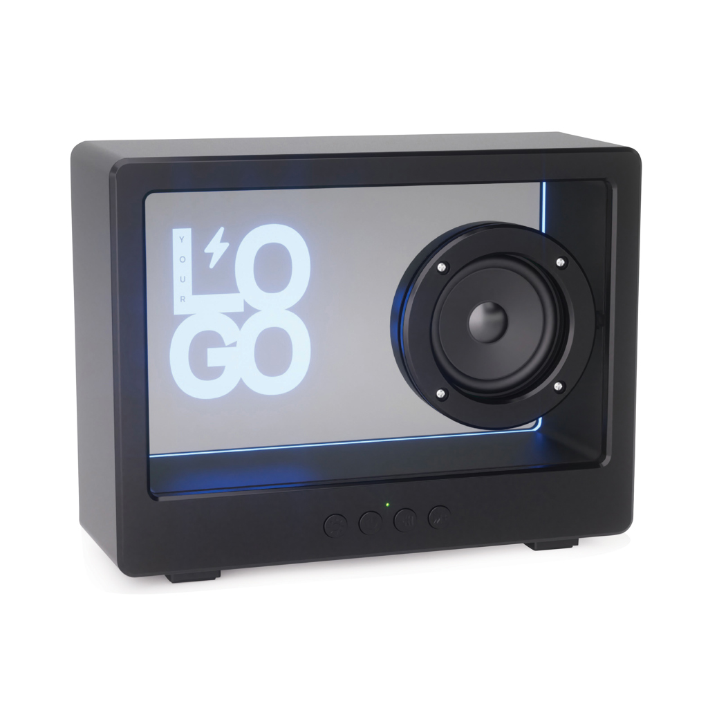 XD Collection Soundclear transparenter 5W Wireless Lautsprecher mit RGB-Licht, mit Logo