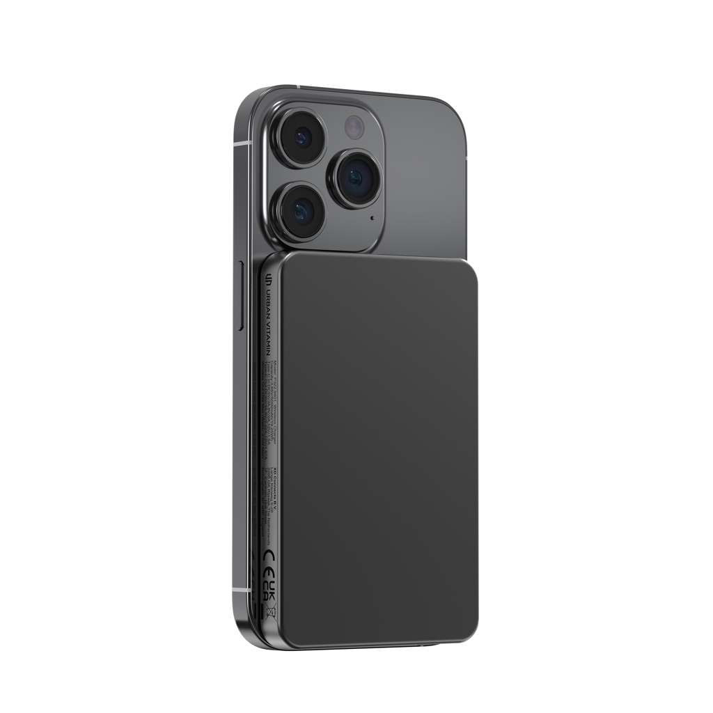 Urban Vitamin Marin Magnet-Powerbank 5.000 mAh, 15 W kabellos – mit Logo gravierbar