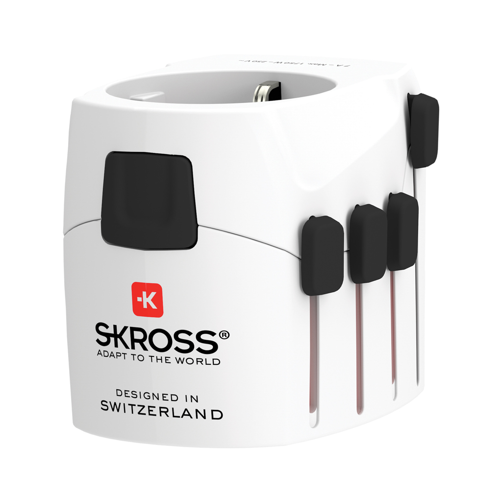 SKROSS Pro 3-Pol Reiseadapter weltweit, 100+ Länder, weiß SKROSS Pro 3-Pol Reiseadapter weltweit, 100+ Länder, weiß