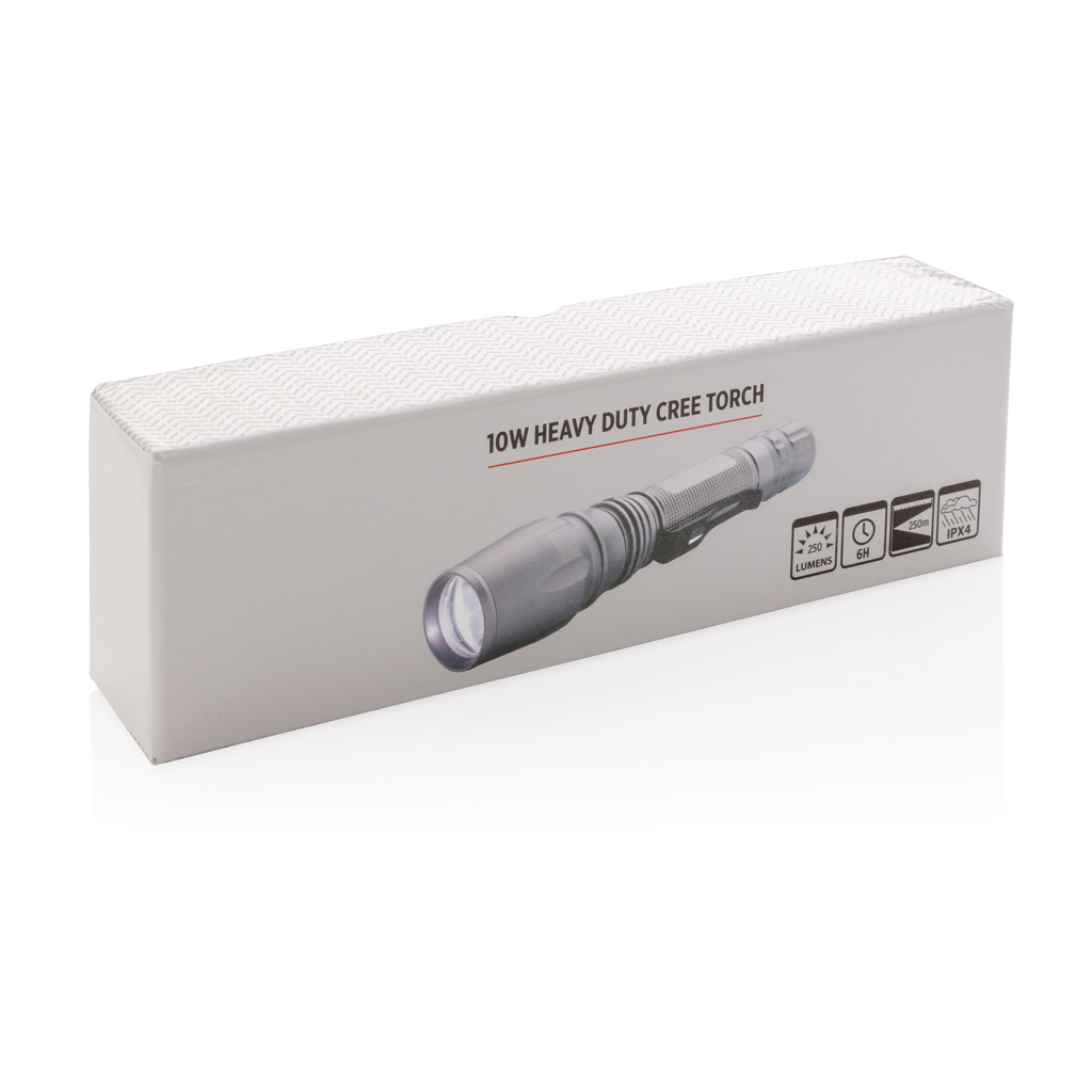 XD Collection 10W Cree LED-Taschenlampe aus Aluminium mit Logo-Veredelung