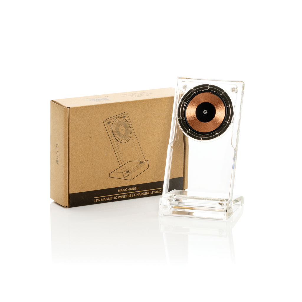 XD Collection Magcharge 15W magnetischer Wireless-Charger-Stand aus Acryl, bedruckbar mit Logo