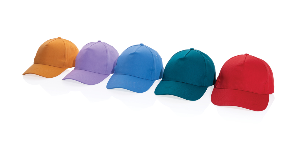 XD Collection Impact 5-Panel Cap aus 280 g/m² rCotton mit AWARE™ Tracer