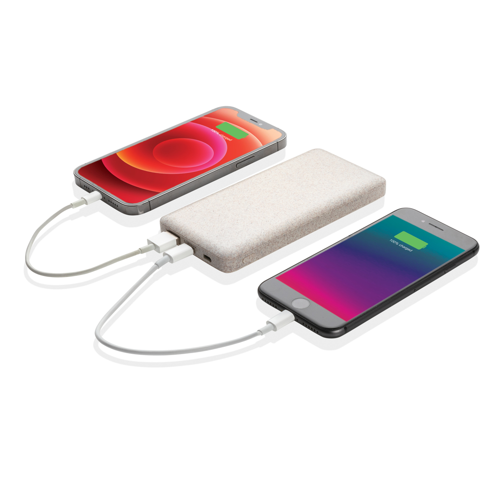 Powerbank P322.29 10.000 mAh Weizenstroh mit Logo-Druck