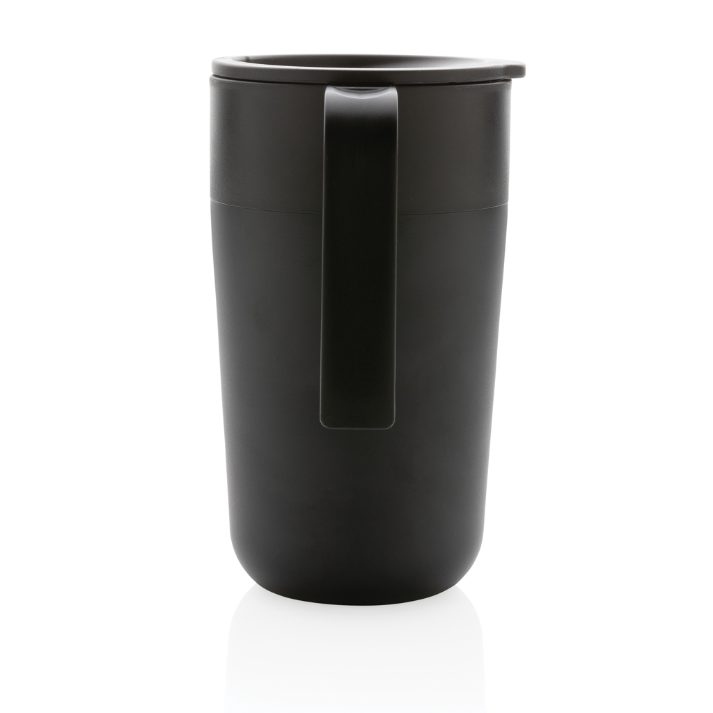 XD Collection GRS recycelter PP-Becher mit Griff 480 ml, Edelstahl, BPA-frei XD Collection GRS recycelter PP-Becher mit Griff 480 ml, Edelstahl, BPA-frei