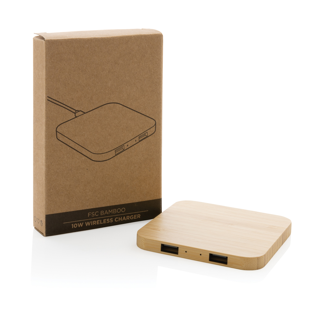 BambooCharge 10W Wireless USB-Ladegerät – Innovatives Werbegeschenk mit Logo BambooCharge 10W Wireless USB-Ladegerät – Innovatives Werbegeschenk mit Logo