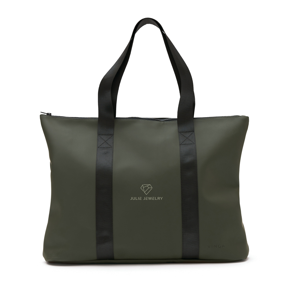 VINGA Baltimore Tote Bag aus Nubuk-PU mit Reißverschluss – bedruckbar