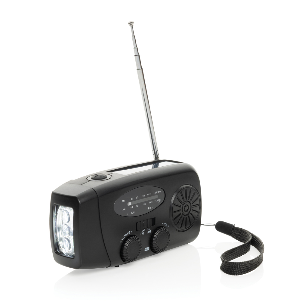 XD Collection RescueWave Notfallradio mit Solar, Handkurbel und Powerbank — ABS recycelt, bedruckbar XD Collection RescueWave Notfallradio mit Solar, Handkurbel und Powerbank — ABS recycelt, bedruckbar