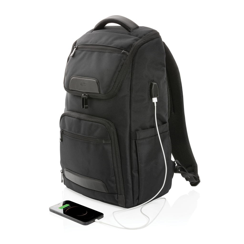 Swiss Peak Voyager 15.6" Laptop-Rucksack aus rPET, schwarz