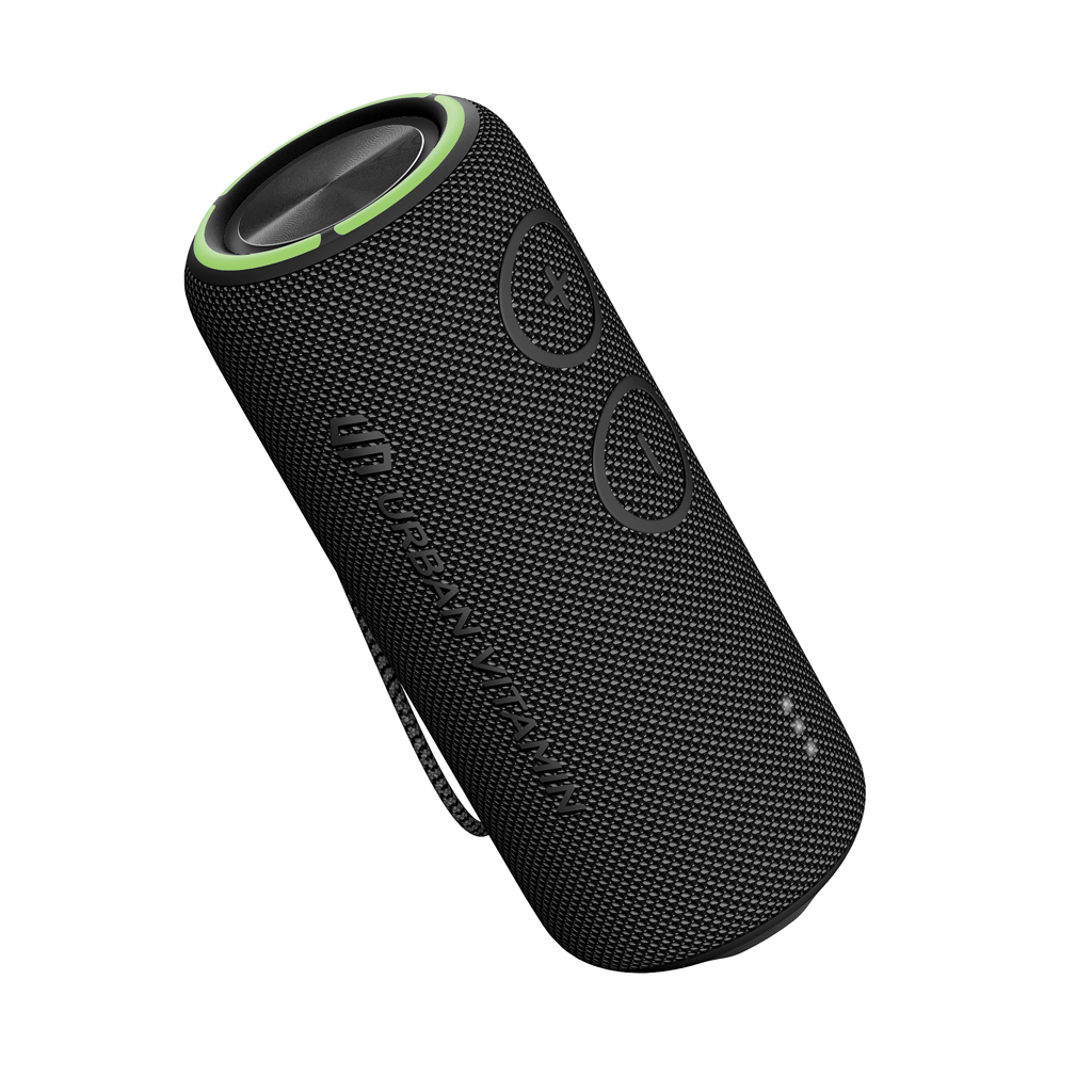 Urban Vitamin Pacific Grove 30W IPX7 Bluetooth-Speaker aus RCS-Recyclingmaterial mit Lasergravur Urban Vitamin Pacific Grove 30W IPX7 Bluetooth-Speaker aus RCS-Recyclingmaterial mit Lasergravur