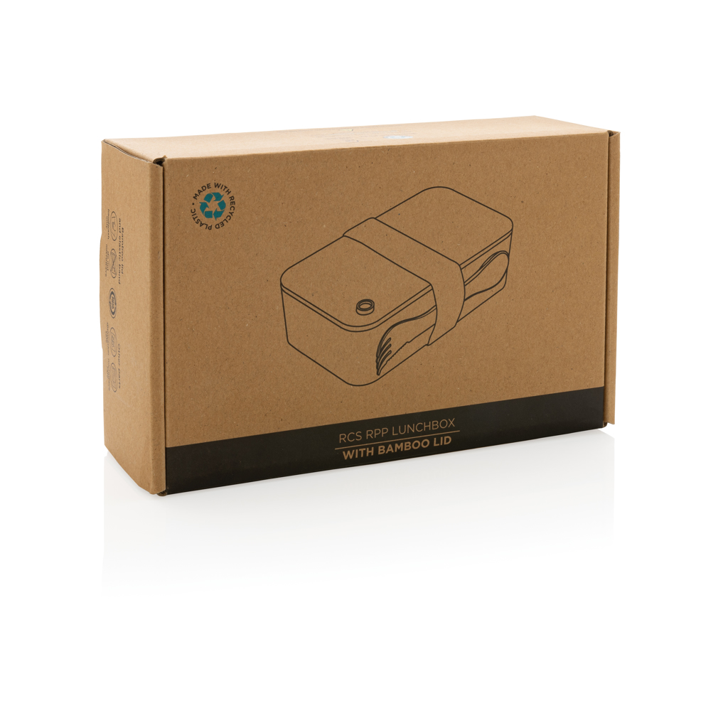 XD Collection RCS Lunchbox mit Bambusdeckel, 0,7 l (Recycling-PP, bedruckbar) XD Collection RCS Lunchbox mit Bambusdeckel, 0,7 l (Recycling-PP, bedruckbar)