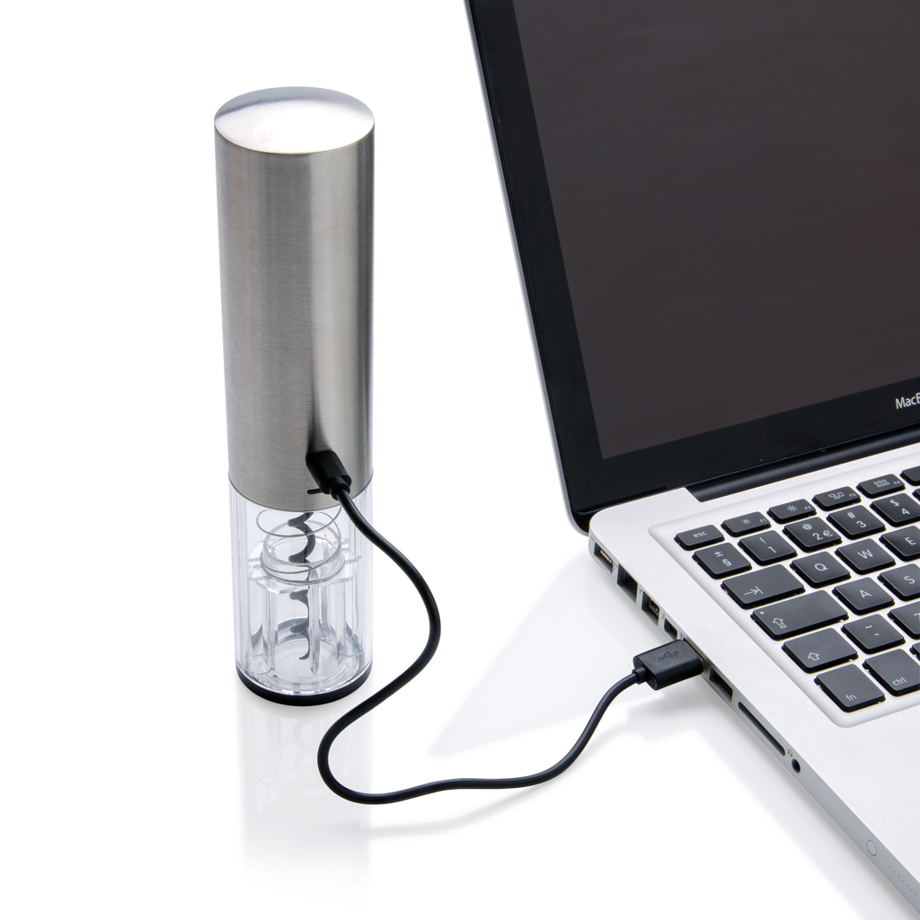 XD Collection Elektrischer Weinöffner USB-aufladbar mit LED-Licht — veredelbar mit Tampondruck oder Lasergravur
