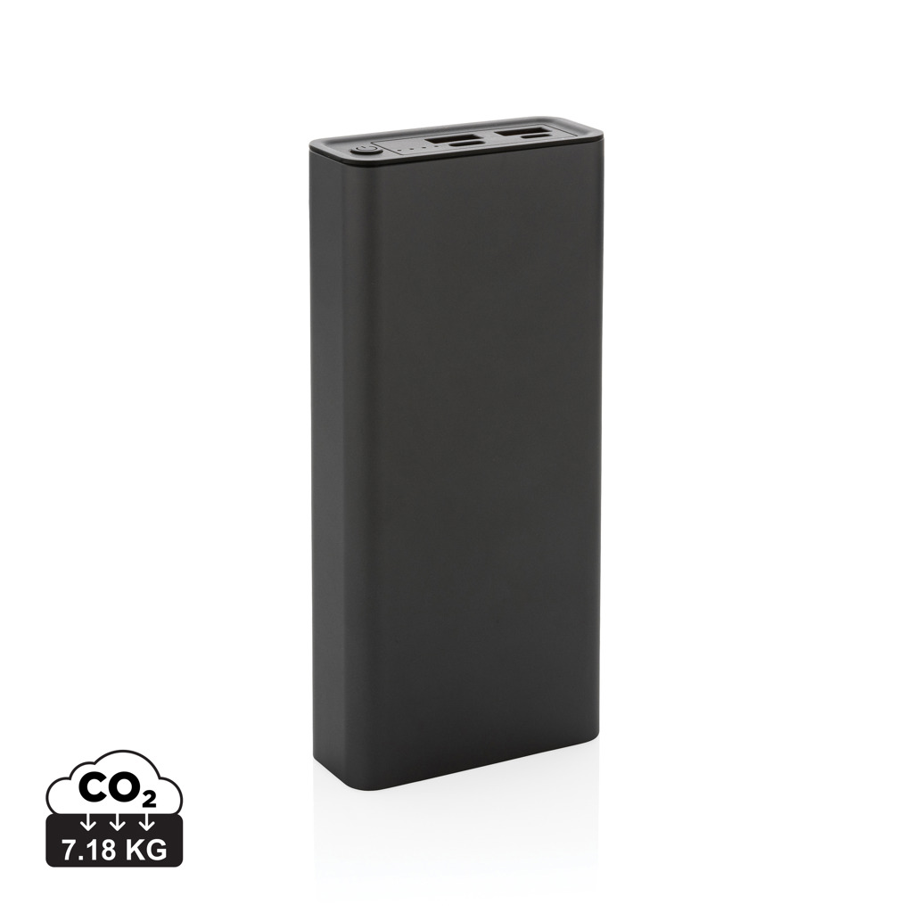 Terra 20.000 mAh 20 W Powerbank aus RCS-recyceltem Aluminium – mit Logo veredelbar
