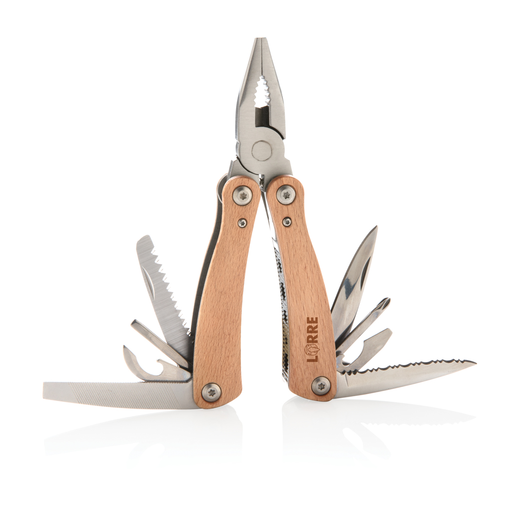 XD Collection Holz Multitool mit 13 Funktionen — bedruckbar