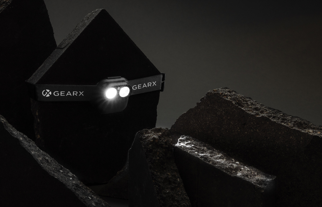 Gear X Stirnlampe mit Bewegungssensor, 500 Lumen, RCS-recyceltes ABS