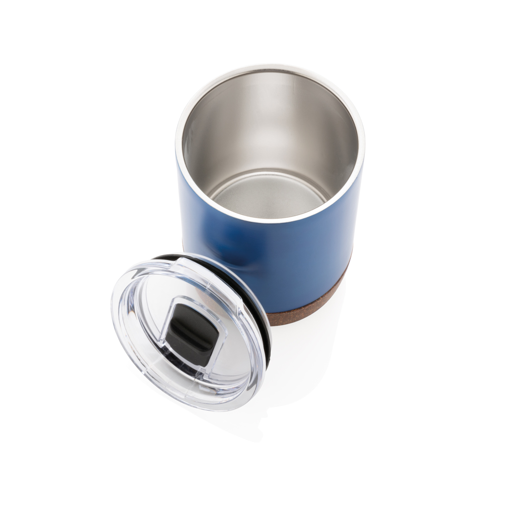 XD Collection Vakuum-Kaffeetasse RCS rSteel & Kork 180 ml mit Logo XD Collection Vakuum-Kaffeetasse RCS rSteel & Kork 180 ml mit Logo
