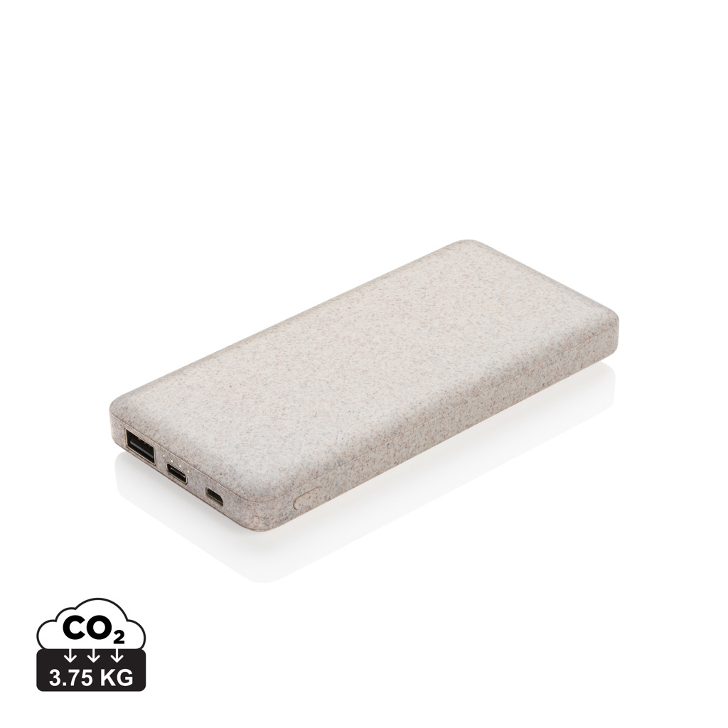 Powerbank P322.29 10.000 mAh Weizenstroh mit Logo-Druck Powerbank P322.29 10.000 mAh Weizenstroh mit Logo-Druck