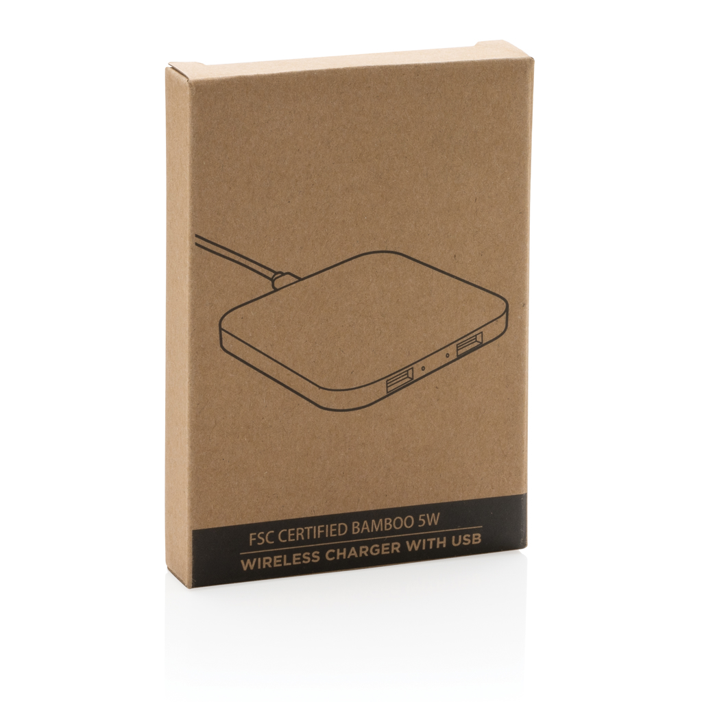 BambooCharge 5W Wireless mit USB – Elegantes Werbegeschenk für Events BambooCharge 5W Wireless mit USB – Elegantes Werbegeschenk für Events