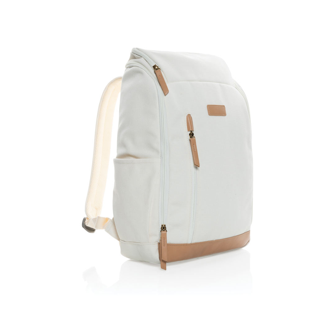 Impact AWARE™ 16 oz. Laptop-Rucksack 15 Zoll aus recyceltem Canvas, bedruckbar Impact AWARE™ 16 oz. Laptop-Rucksack 15 Zoll aus recyceltem Canvas, bedruckbar