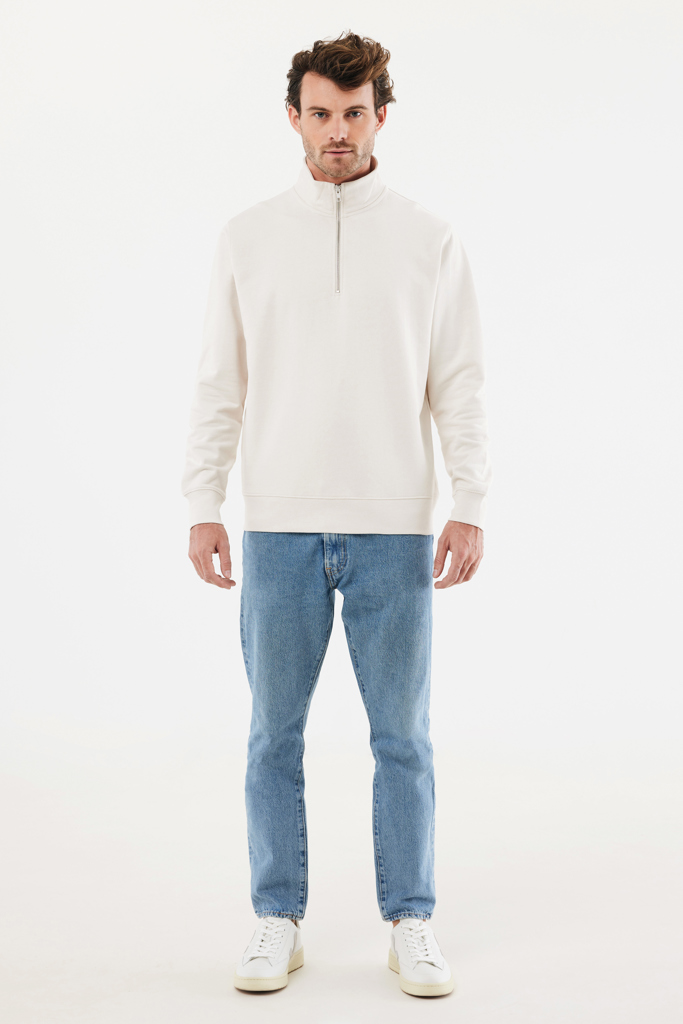 iqoniq Elgon Unisex Quarter-Zip Pullover aus 30 % recycelter & 70 % Bio-Baumwolle, 300 g/m², bedruckbar iqoniq Elgon Unisex Quarter-Zip Pullover aus 30 % recycelter & 70 % Bio-Baumwolle, 300 g/m², bedruckbar