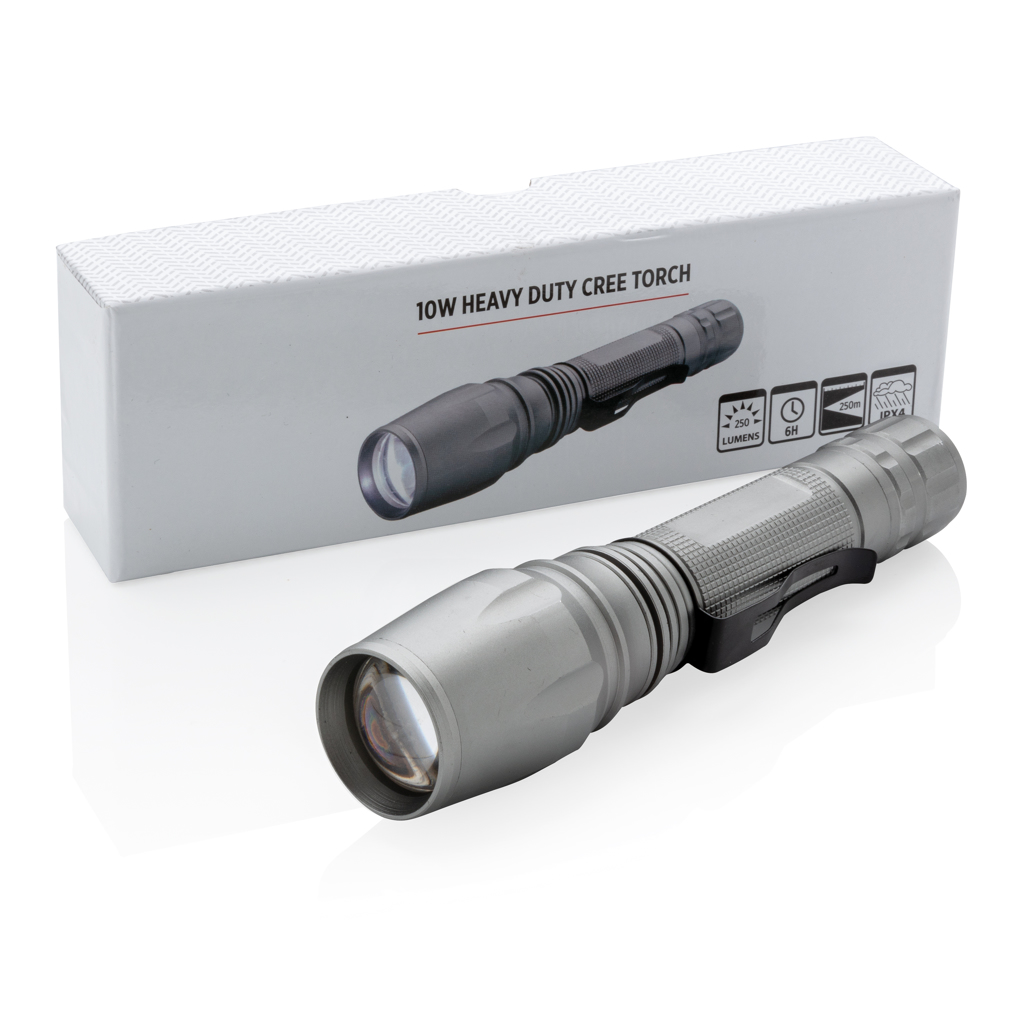 XD Collection 10W Cree LED-Taschenlampe aus Aluminium mit Logo-Veredelung
