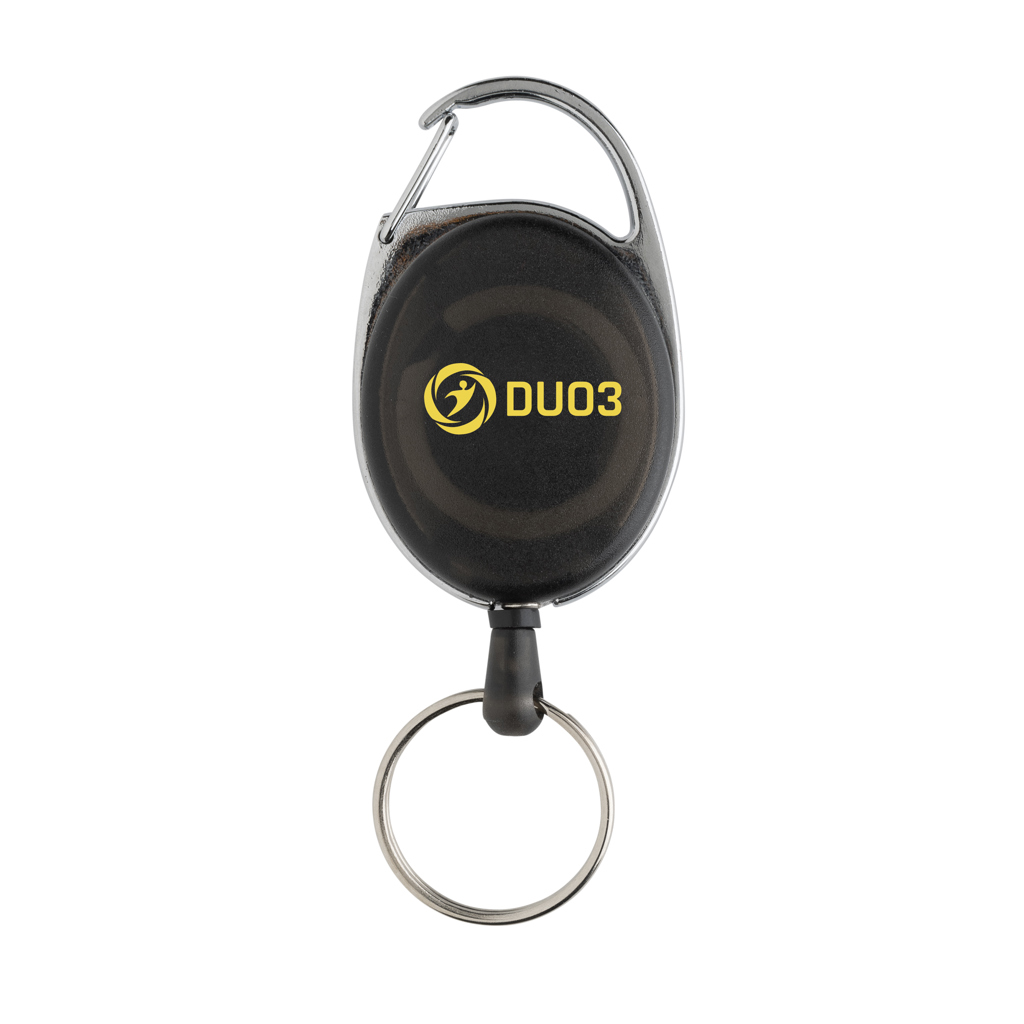 XD Collection Roller-Clip Schlüsselanhänger aus RCS-recyceltem ABS mit Karabiner
