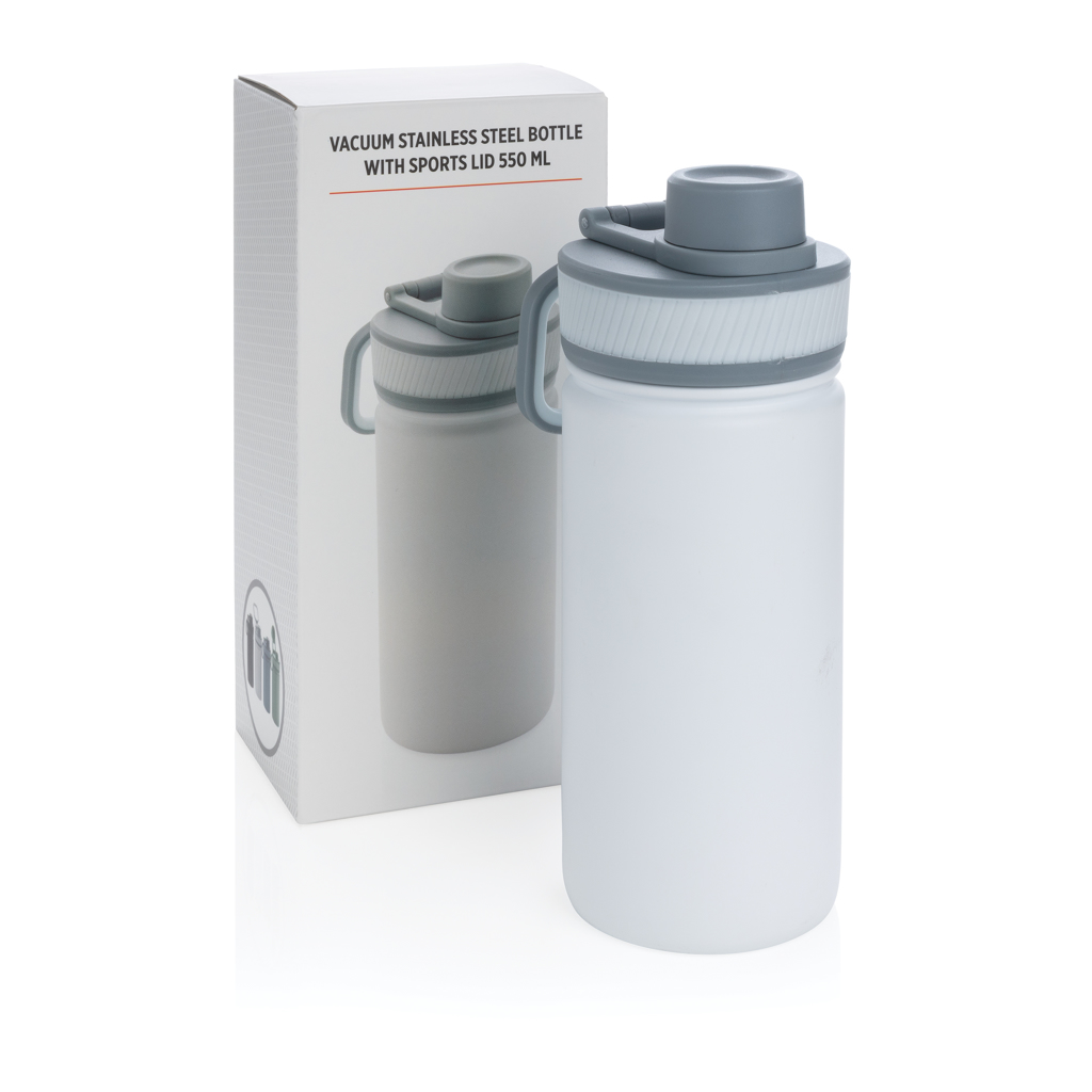 Edelstahl Vakuum-Trinkflasche 550 ml 5h kalt/15h warm weiß Edelstahl Vakuum-Trinkflasche 550 ml 5h kalt/15h warm weiß