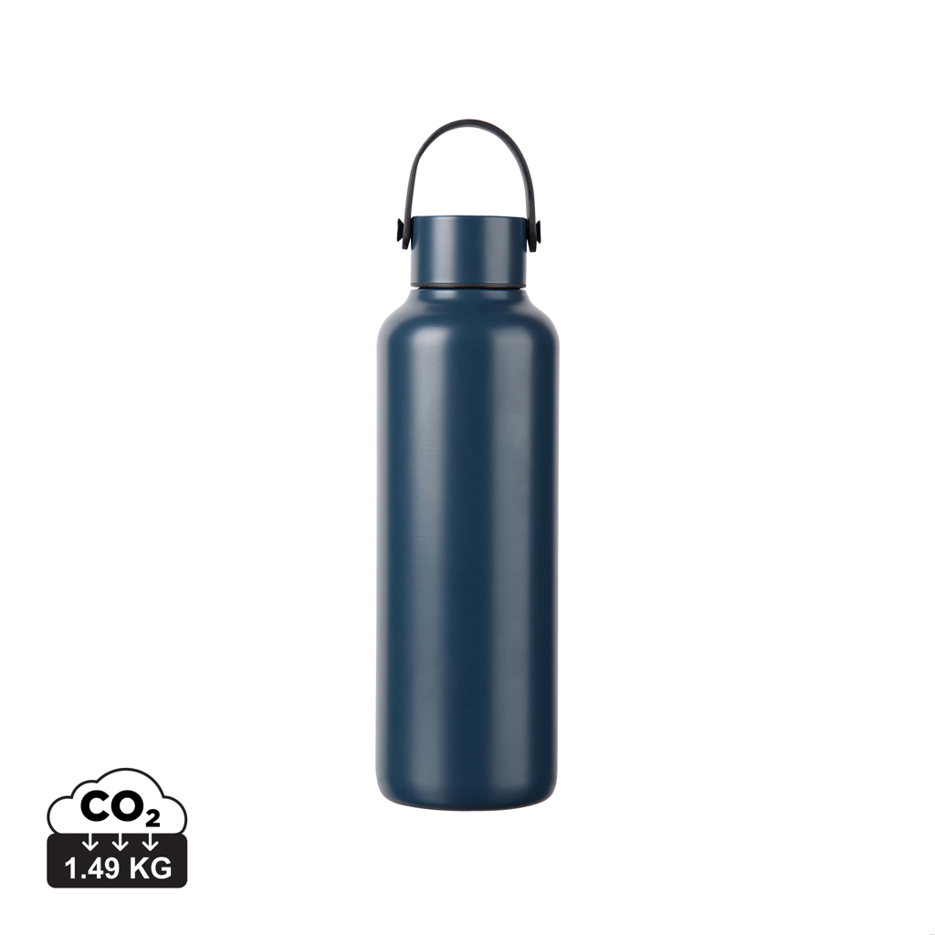 RCS-zert. 80% recycelter 600ml Edelstahl-Flasche navy blau