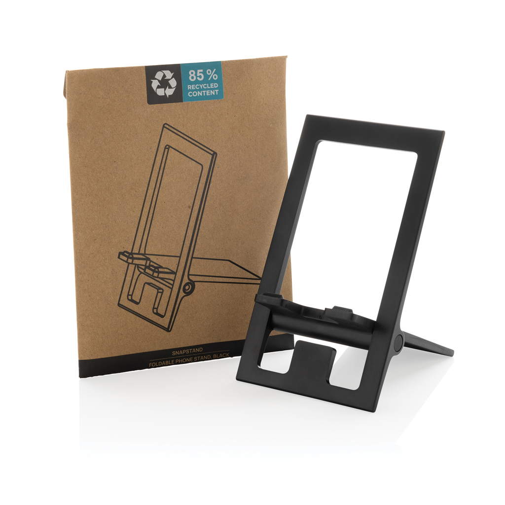 SnapStand Faltbarer Telefonständer aus 85 % recyceltem ABS – bedruckbar