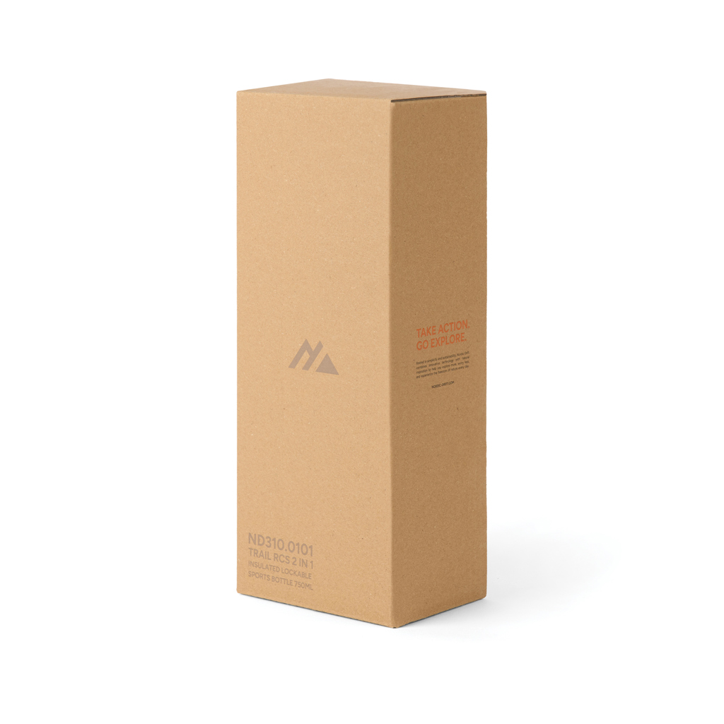 Nordic Drift Trail Sportflasche 750 ml RCS Edelstahl, schwarz – mit Lasergravur oder Tampondruck