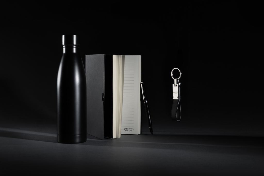 Swiss Peak RCS Deluxe Business-Set mit Flasche, Notizbuch, Kugelschreiber und Schlüsselanhänger