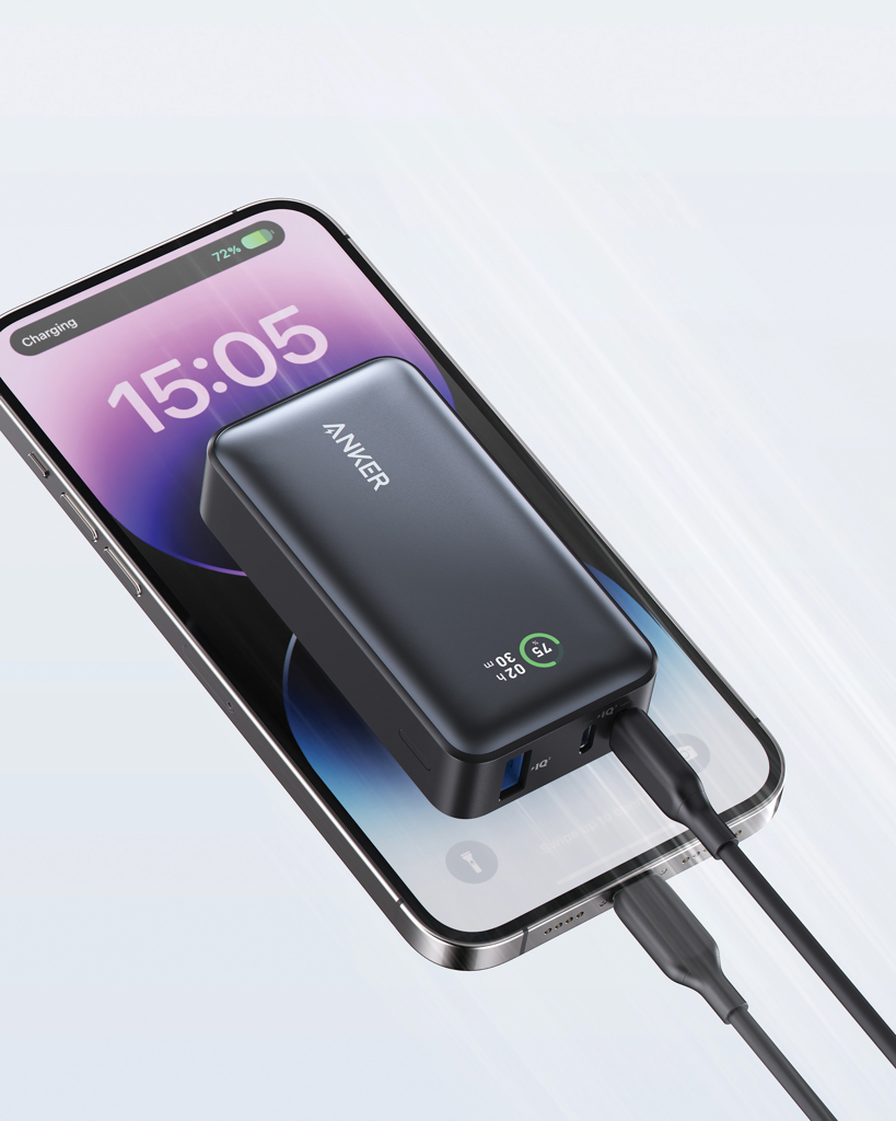 Anker Powerbank 10.000mAh 30W USB-C PD, 3 Ports – schwarz Anker Powerbank 10.000mAh 30W USB-C PD, 3 Ports – schwarz