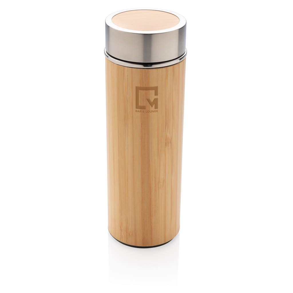 XD Collection Bambus-Vakuumflasche 300 ml — doppelwandig, auslaufsicher, mit Logo bedruckbar XD Collection Bambus-Vakuumflasche 300 ml — doppelwandig, auslaufsicher, mit Logo bedruckbar