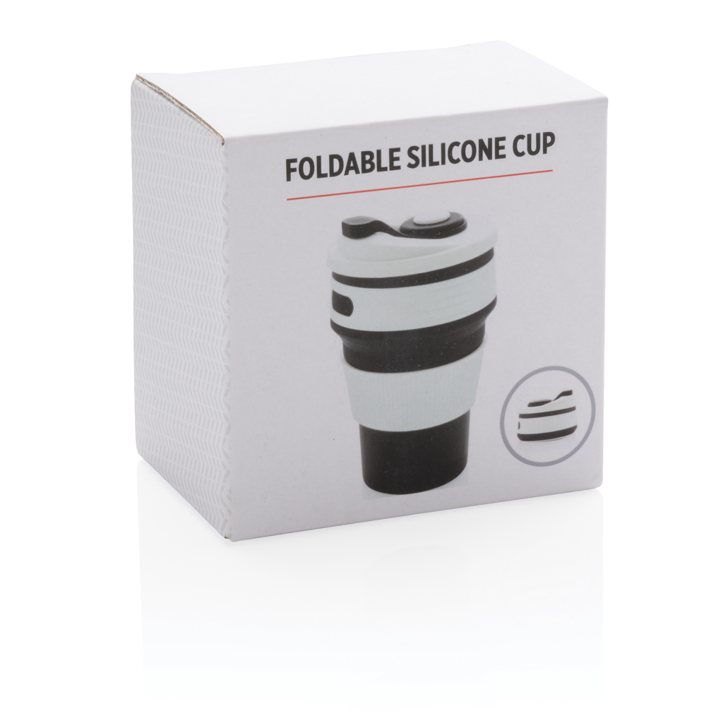 Faltbarer Silikon-Becher 350 ml, BPA-frei, bedruckbar