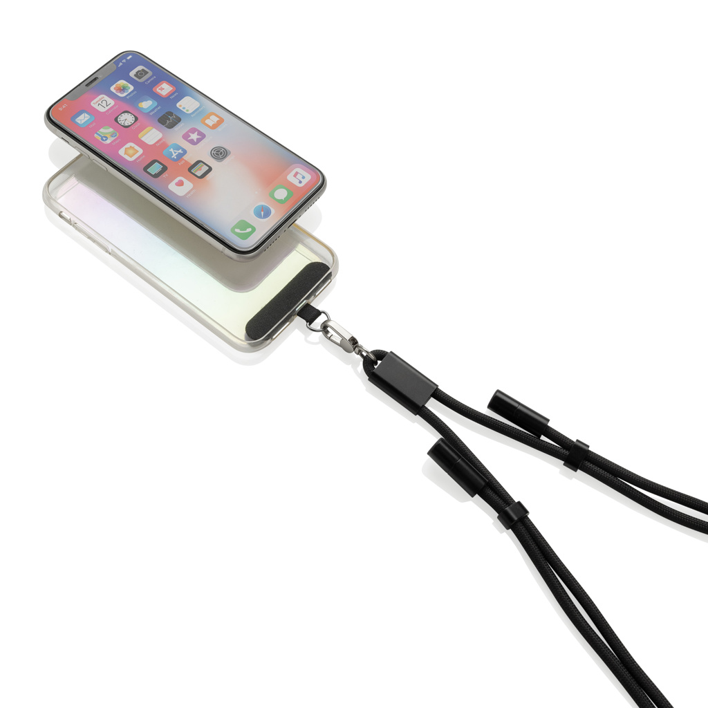 LoopAmp 160 cm USB-C-Ladekabel mit Umhängeband, 60 W, RCS rPET