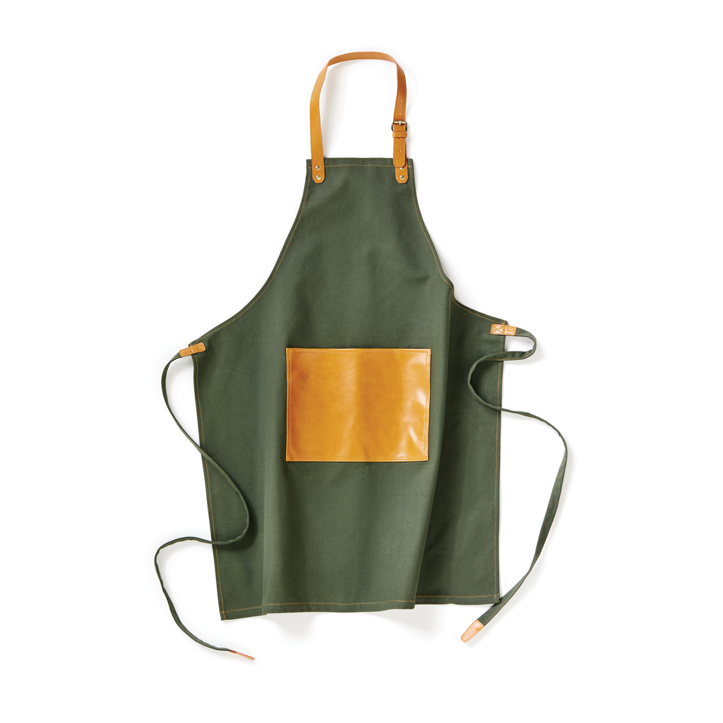 VINGA Asado Küchenschürze aus stonewashed Segeltuch mit PU-Details VINGA Asado Küchenschürze aus stonewashed Segeltuch mit PU-Details