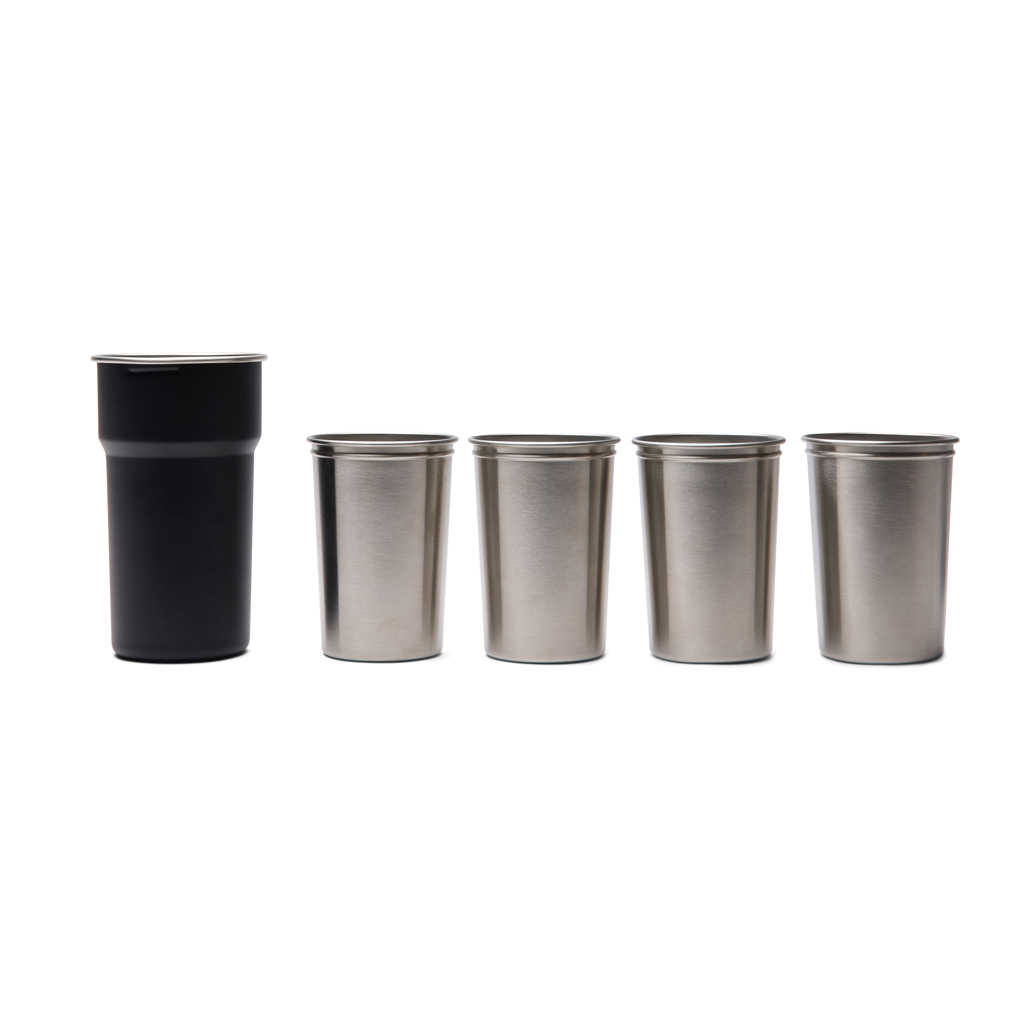VINGA Parks Becher-Set 4-teilig, 250 ml, RCS-Edelstahl recycelt VINGA Parks Becher-Set 4-teilig, 250 ml, RCS-Edelstahl recycelt