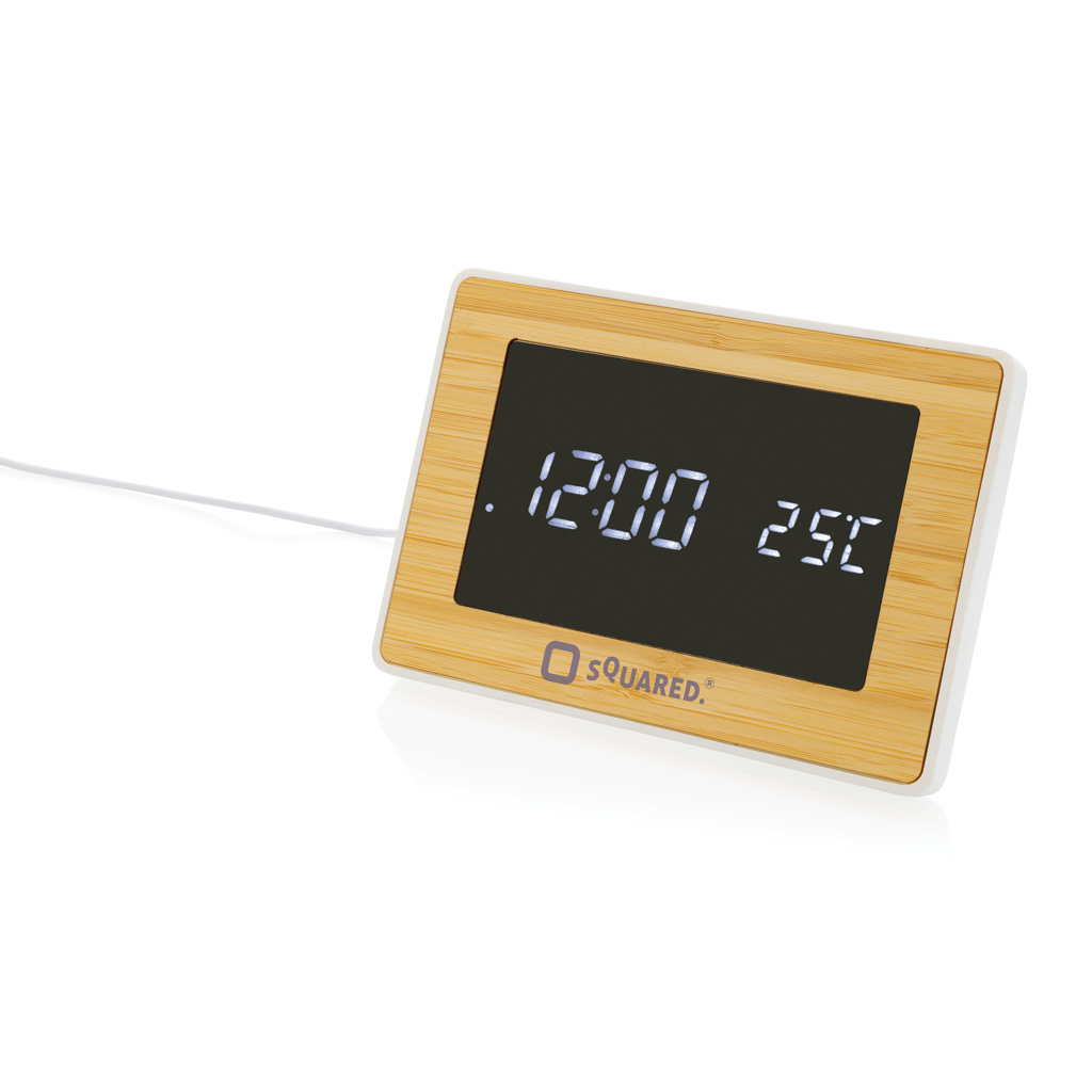 LED-Uhr Utah Bambus Edition - Innovatives Werbegeschenk für Events LED-Uhr Utah Bambus Edition - Innovatives Werbegeschenk für Events