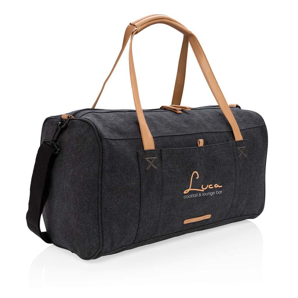 PVC-freie Canvas-Reisetasche Business - schwarz