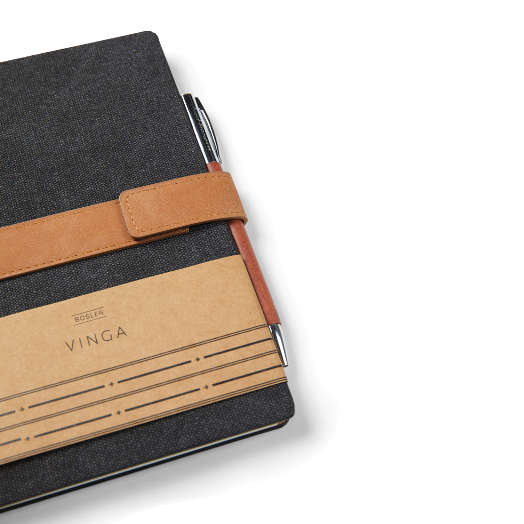 VINGA Bosler A5-Notizbuch aus RCS-recyceltem Papier, mit Logo veredelbar