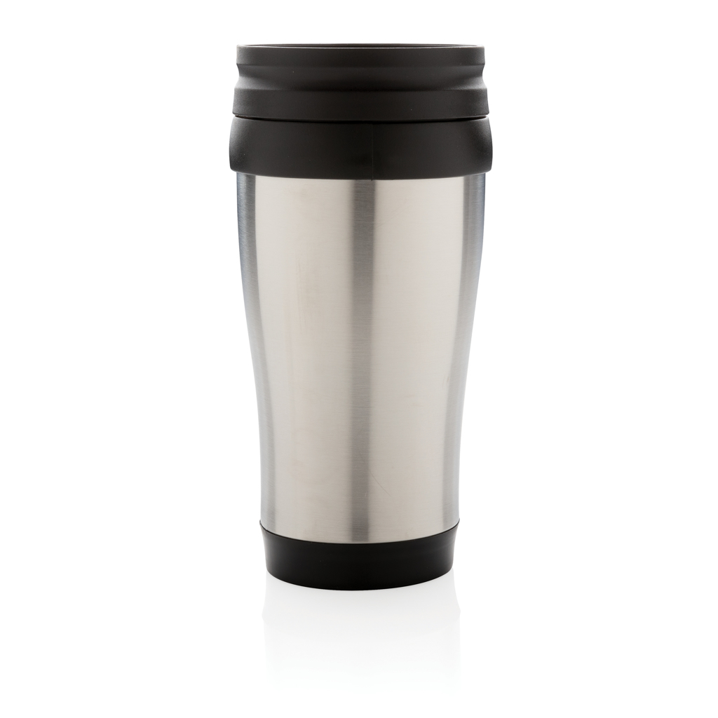 Edelstahlbecher 350 ml mit Schiebe-Deckel – silber Edelstahlbecher 350 ml mit Schiebe-Deckel – silber