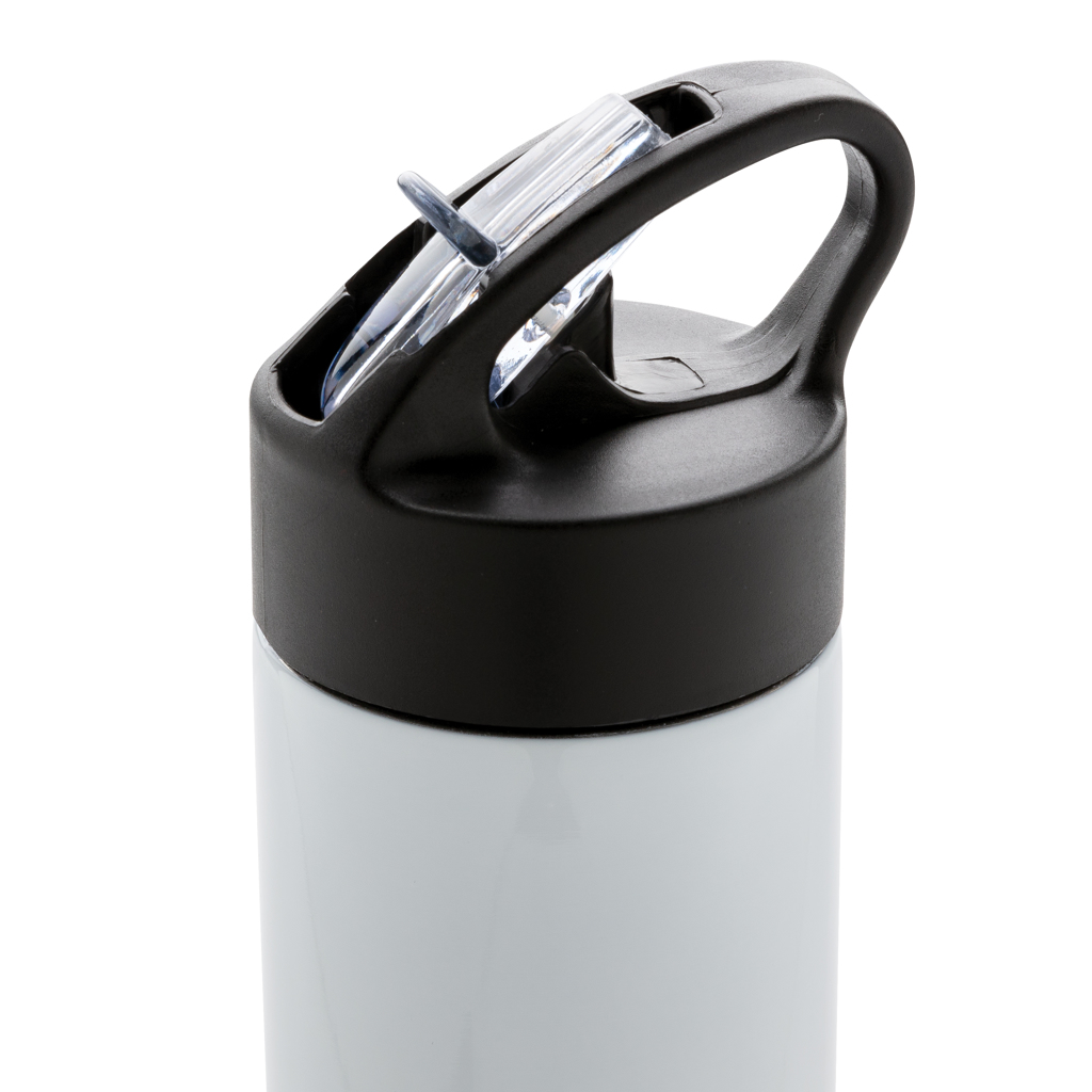 Edelstahl-Sportflasche 500 ml mit Trinkvorrichtung – weiß