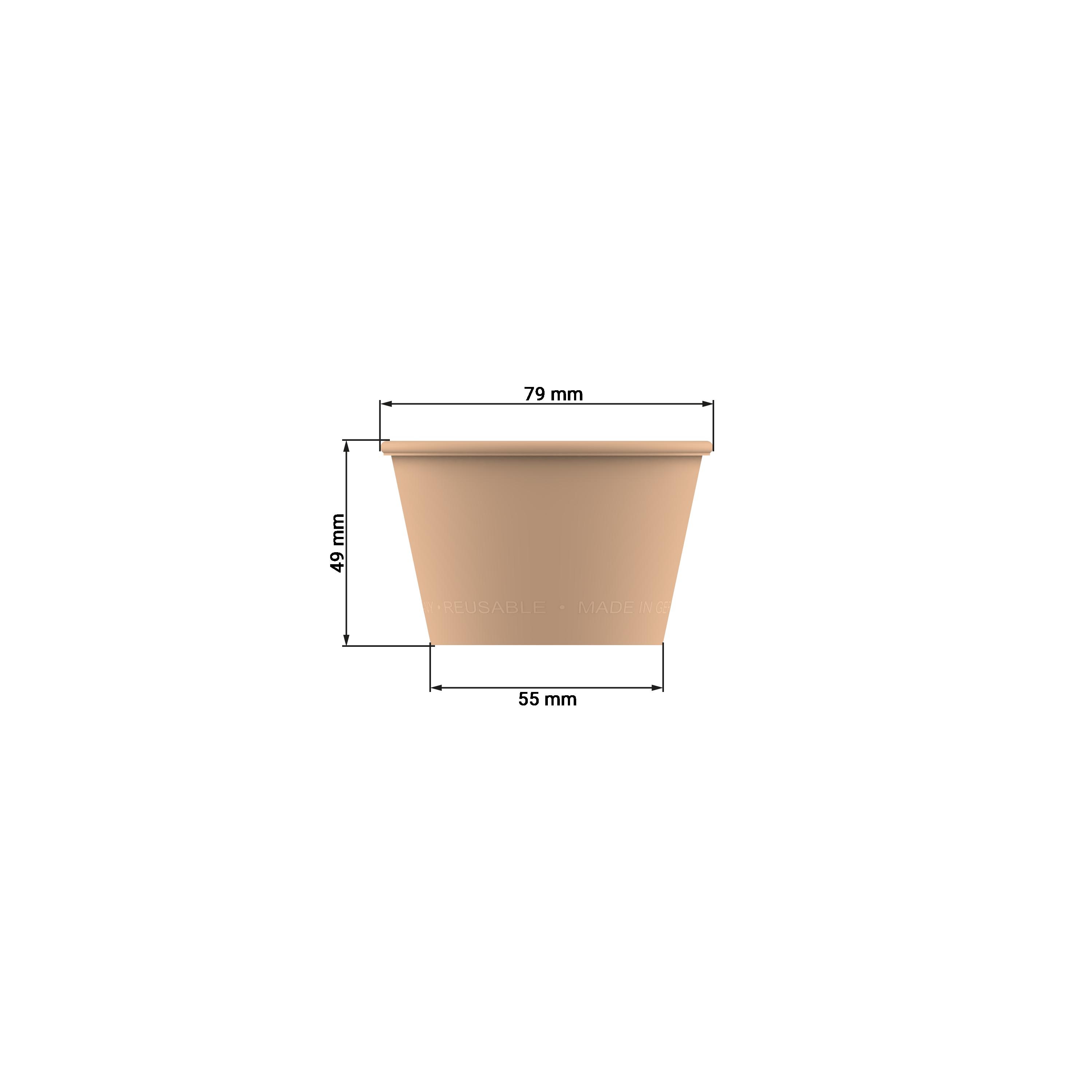 Becher "ToGo", 0,1 l – Bemassung_braun Becher "ToGo", 0,1 l