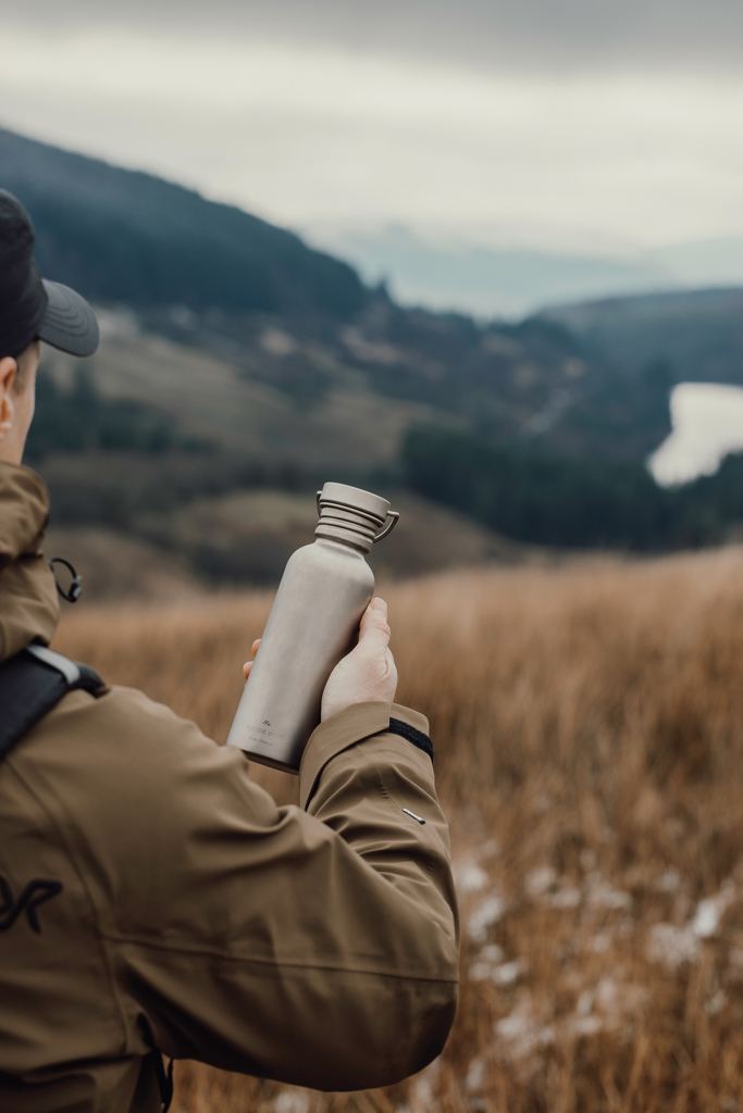 Nordic Drift Trail Titan-Wasserflasche 600 ml, ultraleicht, mit Lasergravur oder Tampondruck