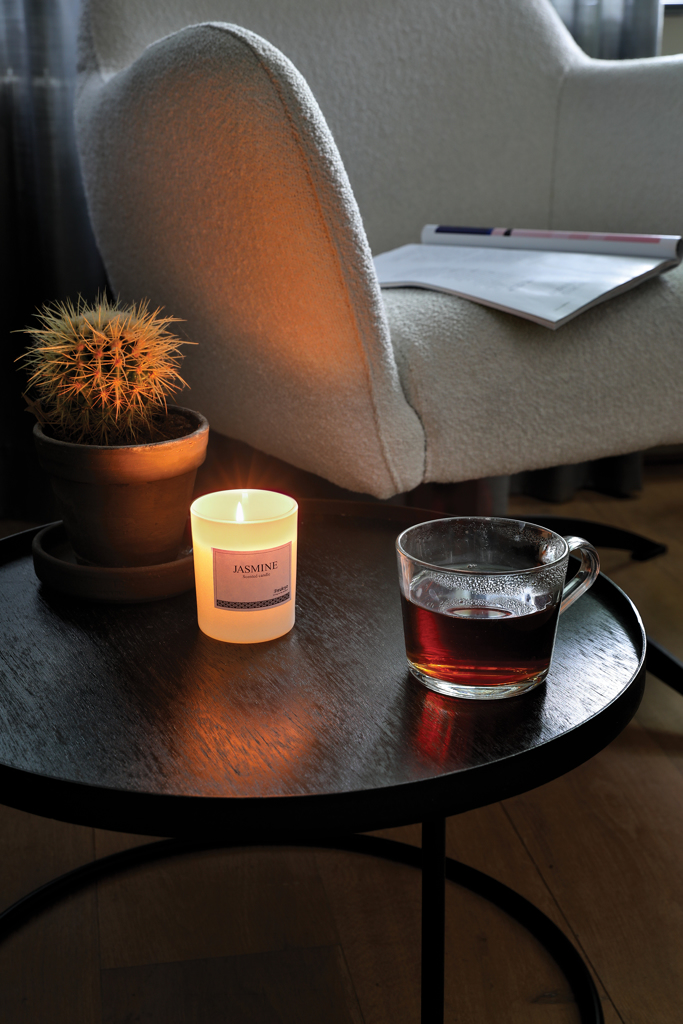 Ukiyo Duftkerze Jasmin im Glas mit Logo bedrucken