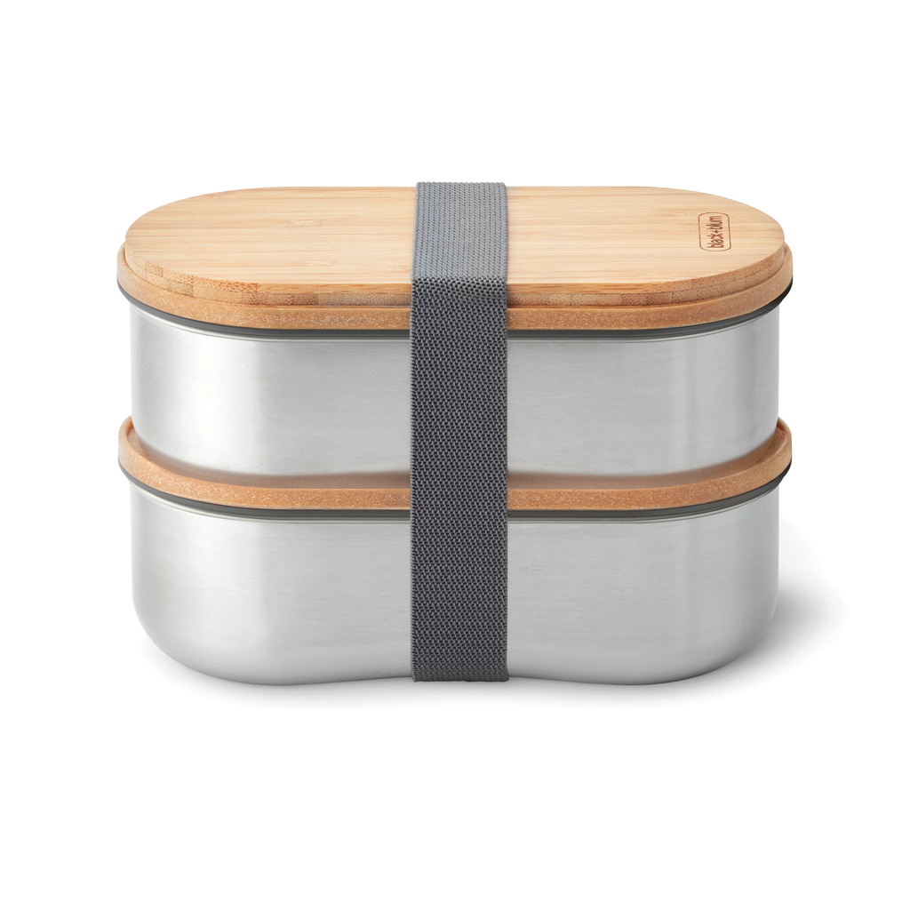 Black+Blum Bento Box 1L Edelstahl mit Bambusdeckel — gravurfähig