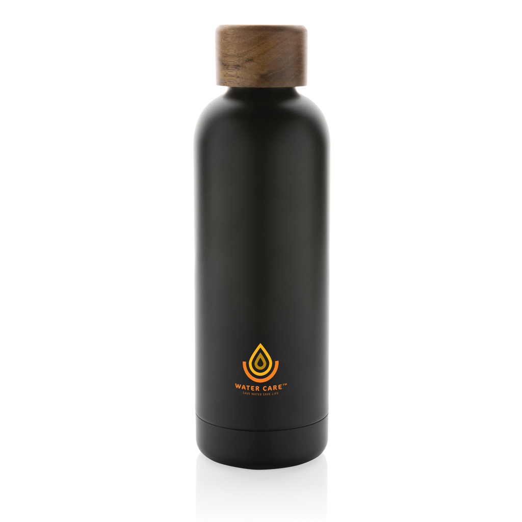 XD Collection Wood Vakuumflasche 500 ml aus RCS-recyceltem Edelstahl mit Akazienholzdeckel