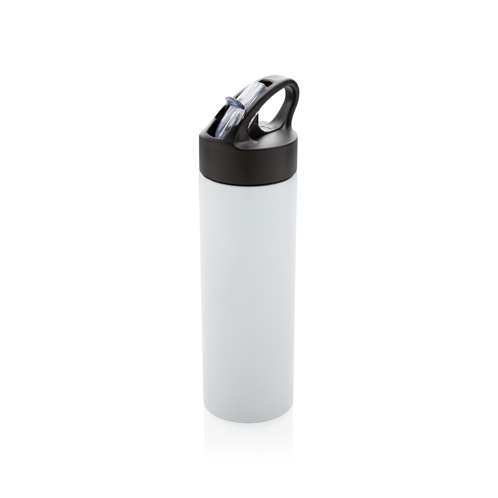 Edelstahl-Sportflasche 500 ml mit Trinkvorrichtung – weiß
