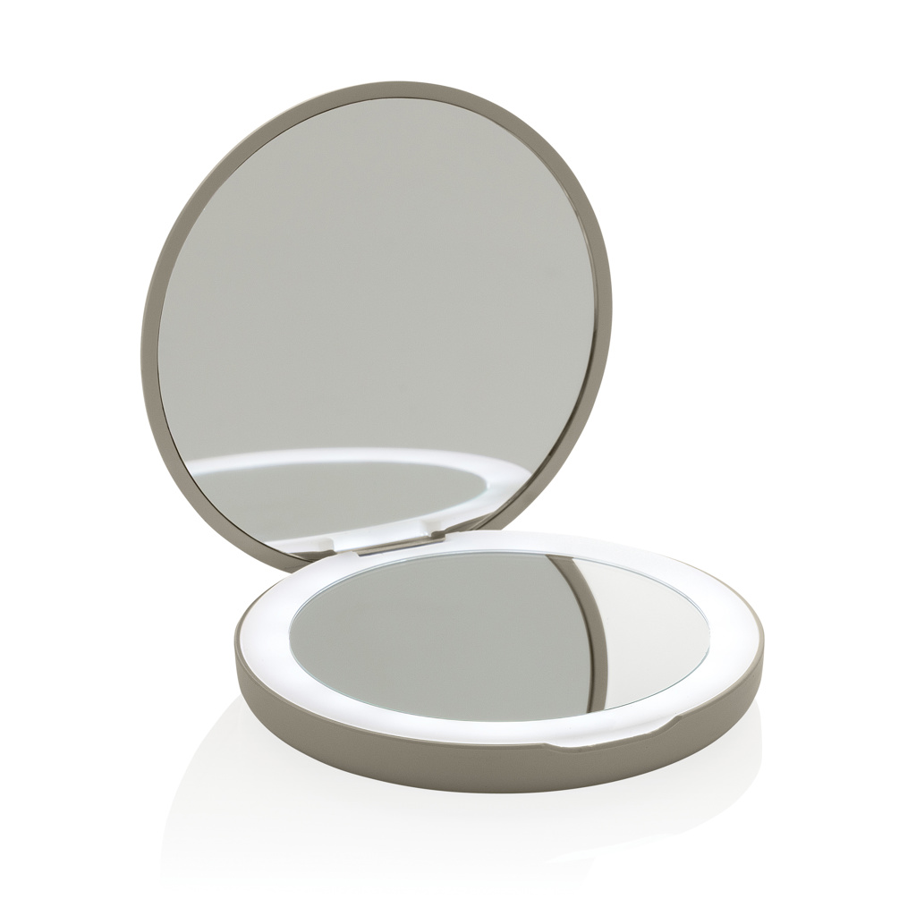 Lumora LED Make-Up-Spiegel mit USB-C-Akku, RCS-Recycling-ABS, bedruckbar