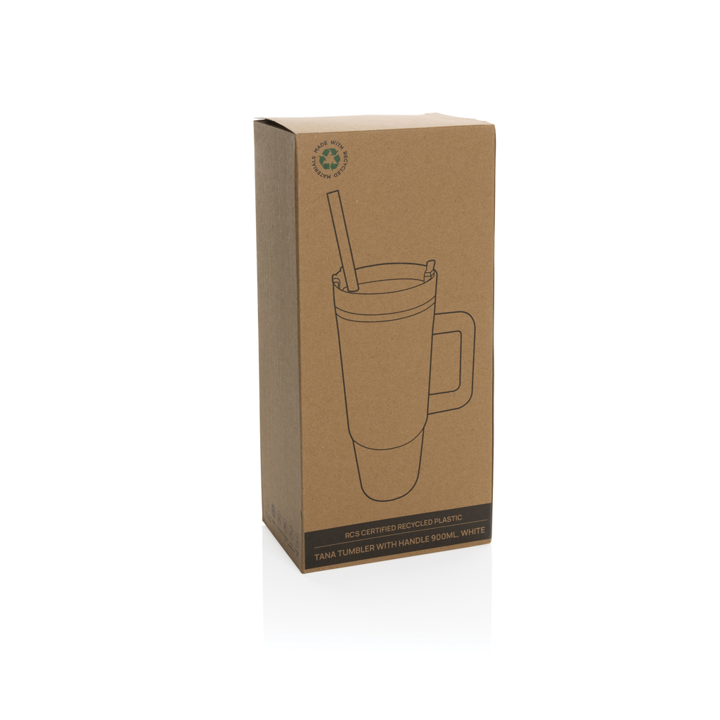 Tana Becher 750 ml aus RCS-recyceltem Kunststoff mit Griff – bedruckbar als Werbeartikel