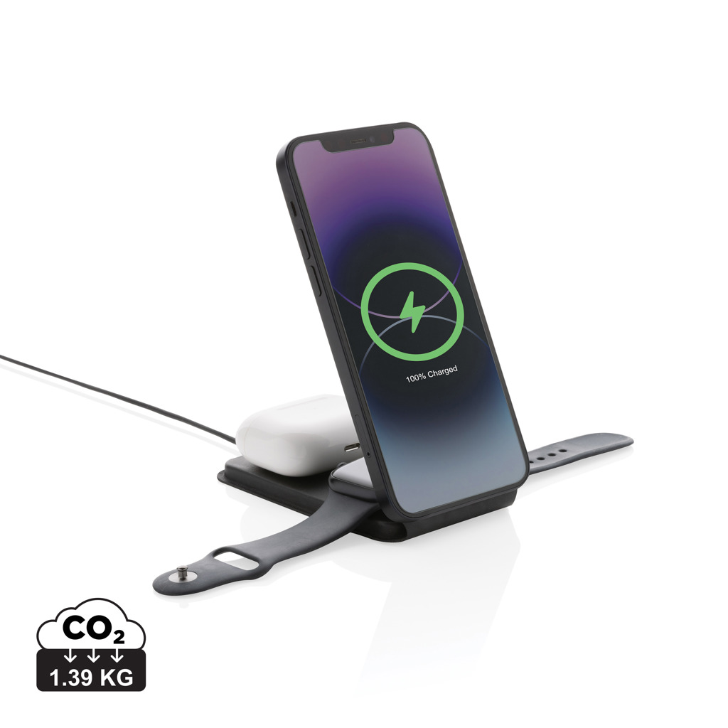 Swiss Peak 3-in-1 Wireless Charger rPU 15W magnetisch Swiss Peak 3-in-1 Wireless Charger rPU 15W magnetisch